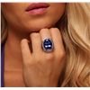 Image 1 : 14KT White Gold 21.19ct GIA Cert Tanzanite and Diamond Ring