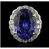 Image 4 : 14KT White Gold 21.19ct GIA Cert Tanzanite and Diamond Ring