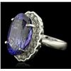 Image 5 : 14KT White Gold 21.19ct GIA Cert Tanzanite and Diamond Ring