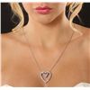 Image 2 : 14KT White Gold 3.96ctw Diamond Heart Pendant with Chain