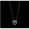Image 5 : 14KT White Gold 3.96ctw Diamond Heart Pendant with Chain