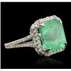 Image 5 : 14KT White Gold 7.53ct Emerald and Diamond Ring