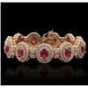 Image 4 : 14KT Rose Gold 10.89ctw Ruby and Diamond Bracelet