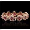 Image 5 : 14KT Rose Gold 10.89ctw Ruby and Diamond Bracelet