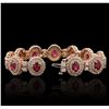 Image 6 : 14KT Rose Gold 10.89ctw Ruby and Diamond Bracelet