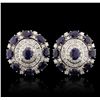 Image 4 : 14KT White Gold 19.90ct Sapphire and Diamond Earrings