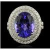 Image 4 : 14KT White Gold 8.01ct Tanzanite and Diamond Ring