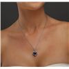 Image 2 : 18KT White Gold 4.80ct Tanzanite and Diamond Pendant With Chain