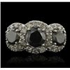 Image 4 : 14KT White Gold 3.27ctw Black Diamond Ring