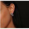 Image 2 : 18KT White Gold 0.96ctw Sapphire and Diamond Earrings