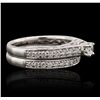 Image 3 : 18KT White Gold 1.05ctw Diamond Ring Wedding Set