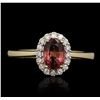 Image 4 : 14KT Yellow Gold 1.01ct Rubellite and Diamond Ring
