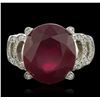 Image 4 : 14KT White Gold 9.26ct Ruby and Diamond Ring