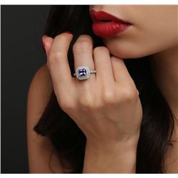 18KT White Gold 1.44ct Tanzanite and Diamond Ring