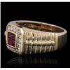 Image 5 : 14KT Yellow Gold 0.40ctw Ruby and Diamond Ring