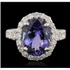 Image 4 : 14KT White Gold 5.22ct Tanzanite and Diamond Ring