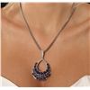 Image 2 : 14KT White Gold 15.07ctw Sapphire & Diamond Pendant with Chain