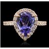 Image 4 : 14KT Rose Gold 2.77ct Tanzanite and Diamond Ring