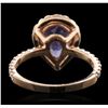 Image 6 : 14KT Rose Gold 2.77ct Tanzanite and Diamond Ring