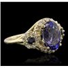 Image 5 : 14KT Yellow Gold 4.01ct Tanzanite, Sapphire and Diamond Ring