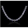 Image 4 : 14KT White Gold 34.63ctw Tanzanite and Diamond Necklace