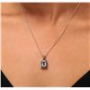 Image 1 : 14KT White Gold 1.56ct Aquamarine and Diamond Pendant With Chain