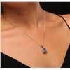 Image 2 : 14KT White Gold 1.56ct Aquamarine and Diamond Pendant With Chain