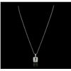 Image 5 : 14KT White Gold 1.56ct Aquamarine and Diamond Pendant With Chain