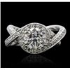 Image 4 : 18KT White Gold 3.17ctw EGL USA Certified Diamond Ring