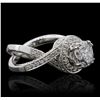 Image 5 : 18KT White Gold 3.17ctw EGL USA Certified Diamond Ring