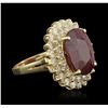 Image 5 : 14KT Yellow Gold 9.21ct Ruby and Diamond Ring