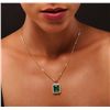 Image 1 : 14KT Yellow Gold 8.05ct Emerald and Diamond Pendant