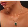 Image 2 : 14KT Yellow Gold 8.05ct Emerald and Diamond Pendant