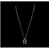 Image 5 : 14KT Yellow Gold 8.05ct Emerald and Diamond Pendant
