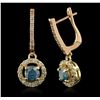 Image 5 : 14KT Yellow and Rose Gold 2.08ctw Diamond Earrings