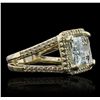 Image 5 : 14KT Yellow Gold 5.06ct Aquamarine and Diamond Ring