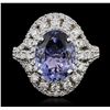 Image 5 : 14KT White Gold 4.87ct Tanzanite and Diamond Ring
