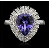 Image 4 : 14KT White Gold 3.38ct Tanzanite and Diamond Ring