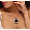 Image 1 : 14KT White Gold 28.62ctw Black Diamond Pendant With Chain