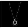Image 5 : 14KT White Gold 28.62ctw Black Diamond Pendant With Chain