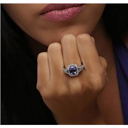 14KT White Gold 2.35ct Tanzanite and Diamond Ring