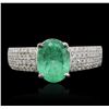 Image 4 : 14KT White Gold 1.99ct Emerald and Diamond Ring