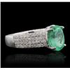 Image 5 : 14KT White Gold 1.99ct Emerald and Diamond Ring