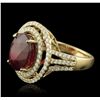Image 5 : 14KT Yellow Gold 8.78ct Ruby and Diamond Ring