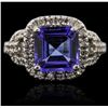 Image 4 : 14KT White Gold 3.91ct Tanzanite and Diamond Ring