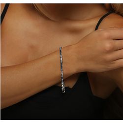 14KT White Gold 2.38ctw Sapphire and Diamond Bracelet