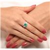 Image 2 : 14KT White Gold 1.21ct Emerald & Diamond Ring