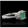 Image 5 : 14KT White Gold 1.21ct Emerald & Diamond Ring
