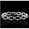 Image 4 : 14KT White Gold 10.79ctw Tanzanite and Diamond Bracelet