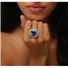 Image 1 : 14KT White Gold GIA Certified 14.80ct Tanzanite and Diamond Ring